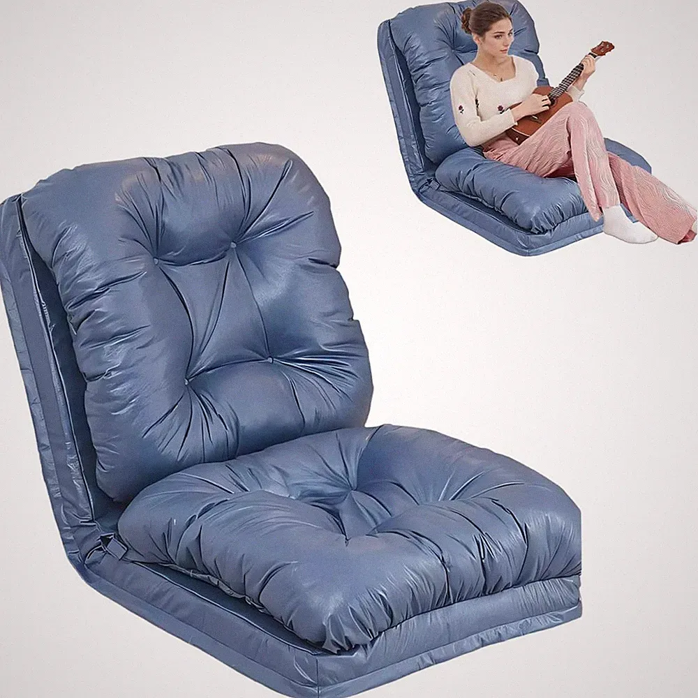 23.6" Adjustable Floor Lounge Chair + Back Support Lazy Sofa Bed for Living Room