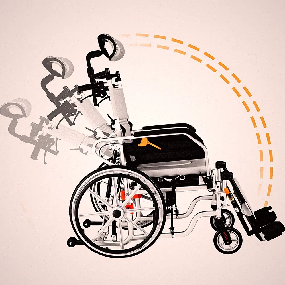 Foldable Manual Wwheelchair, Adjustable Leg Rests, 180° Reclining,Anti-tip Wheel
