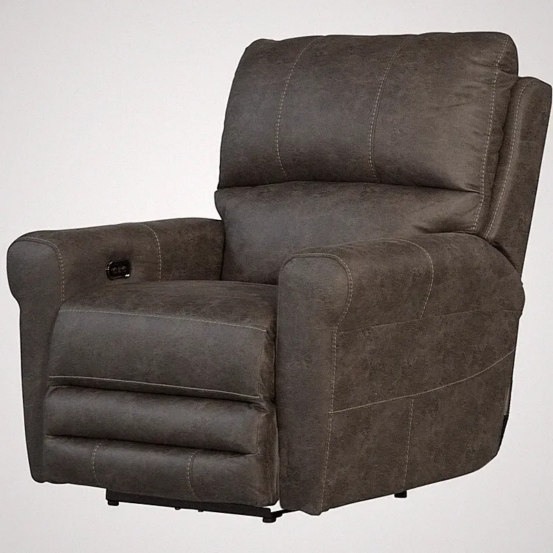 Graves Power Wall Hugger Recliner in Gray Polyester Fabric