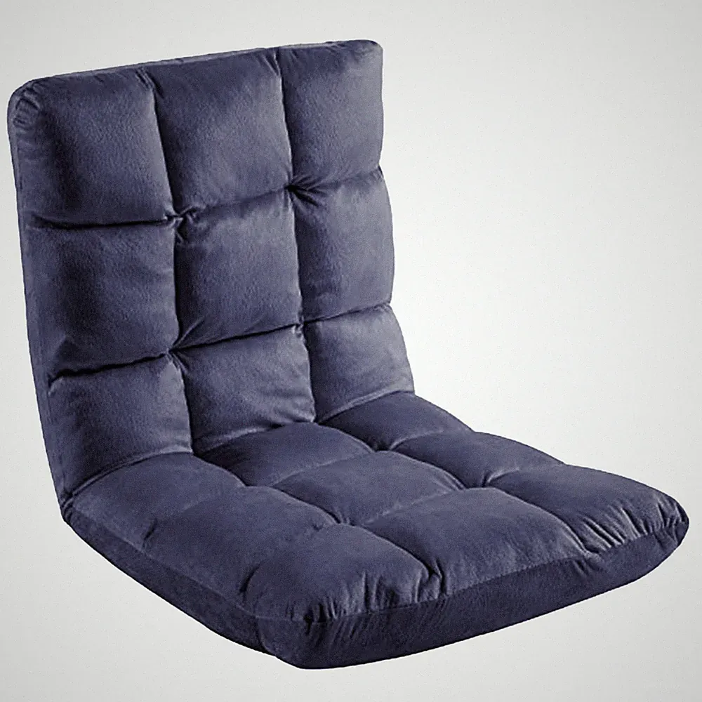 Indoor 5-Position Adjustable Floor Chair with Back Support Folding Padded Gam...