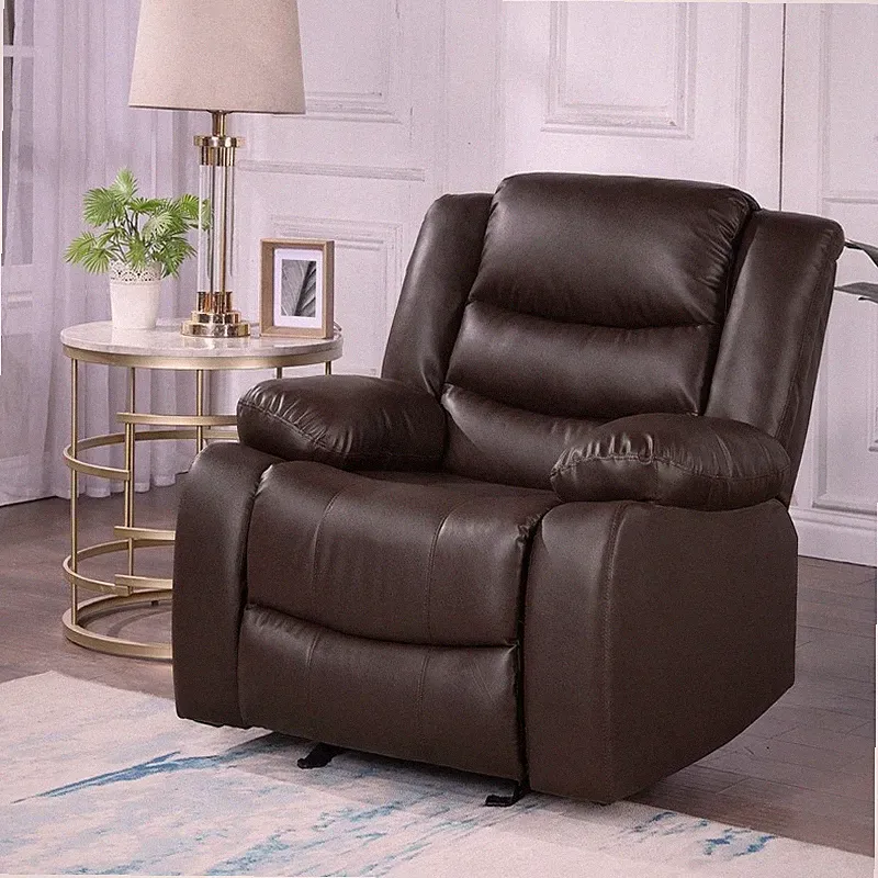 Recliner Chair PU Leather Rocking Chair Rocker Sofa Chairs Living Room Brown