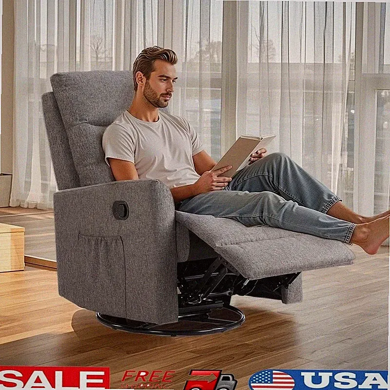 Recliner Glider Chair Swivel Rocking Ergonomic High Back Footrest Comfort New
